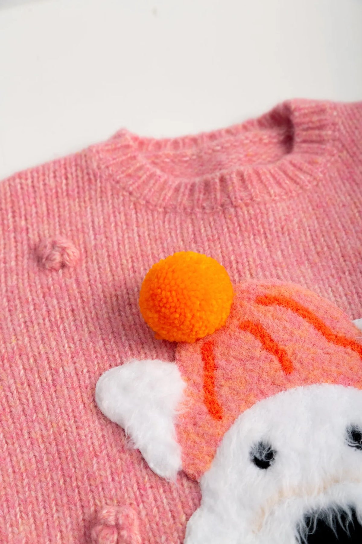 Poco Blush Puppy Embroidered Sweater Dress
