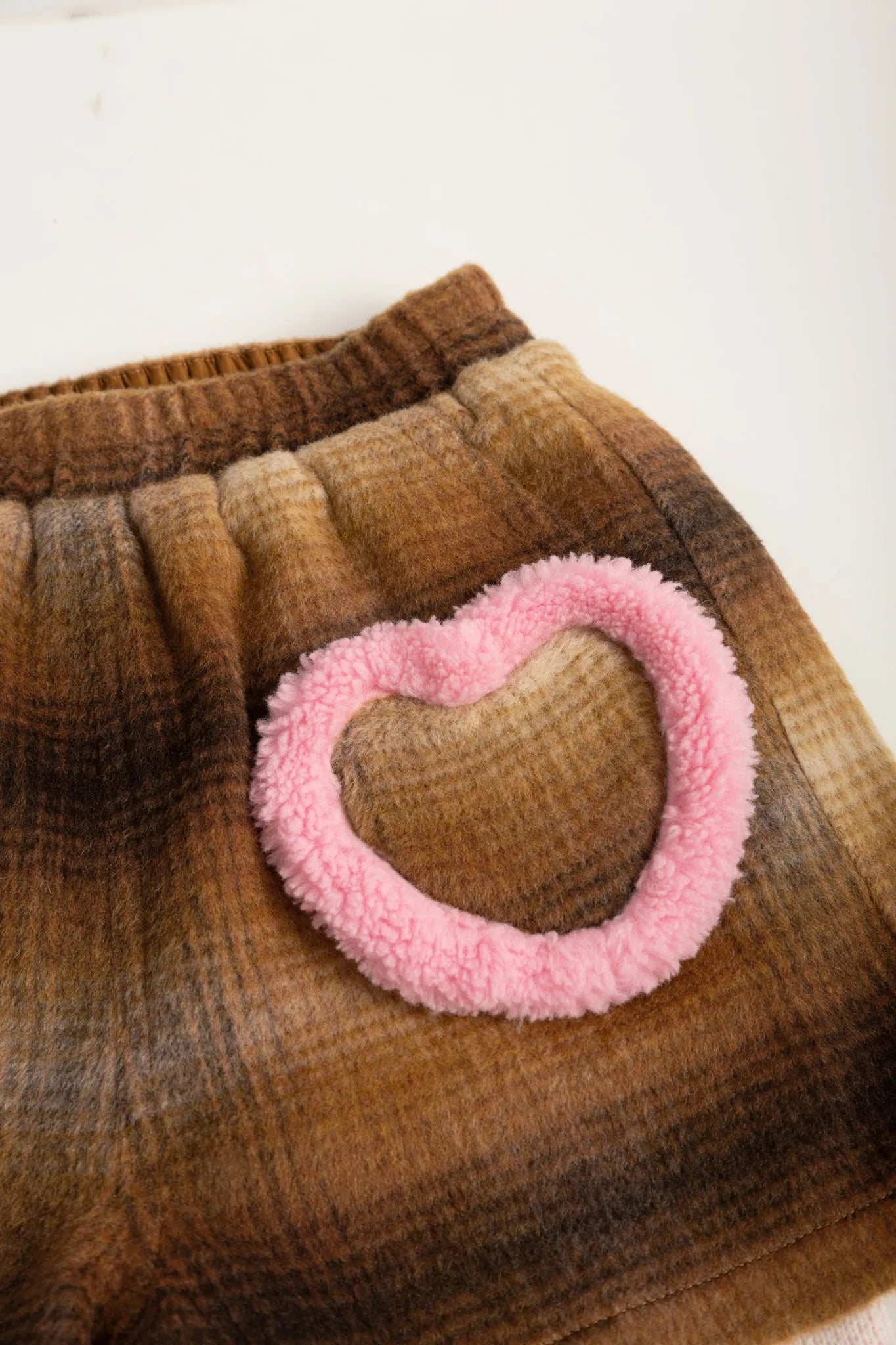 Poco Blush Layered Check Knit Long Pants