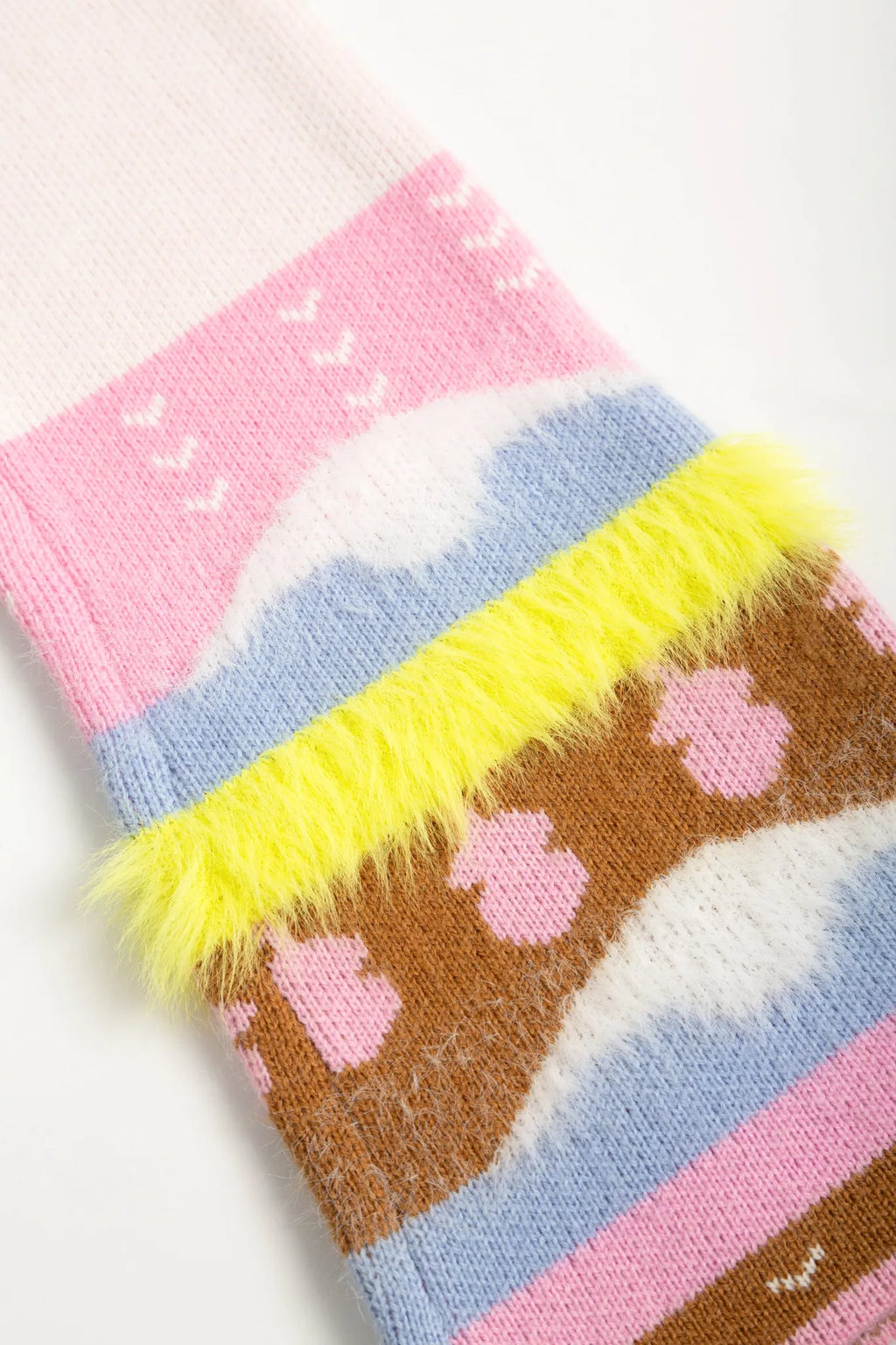 Poco Blush Layered Check Knit Long Pants