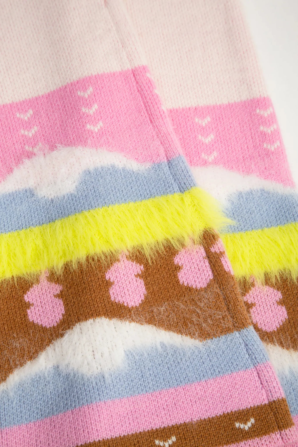 Poco Blush Layered Check Knit Long Pants