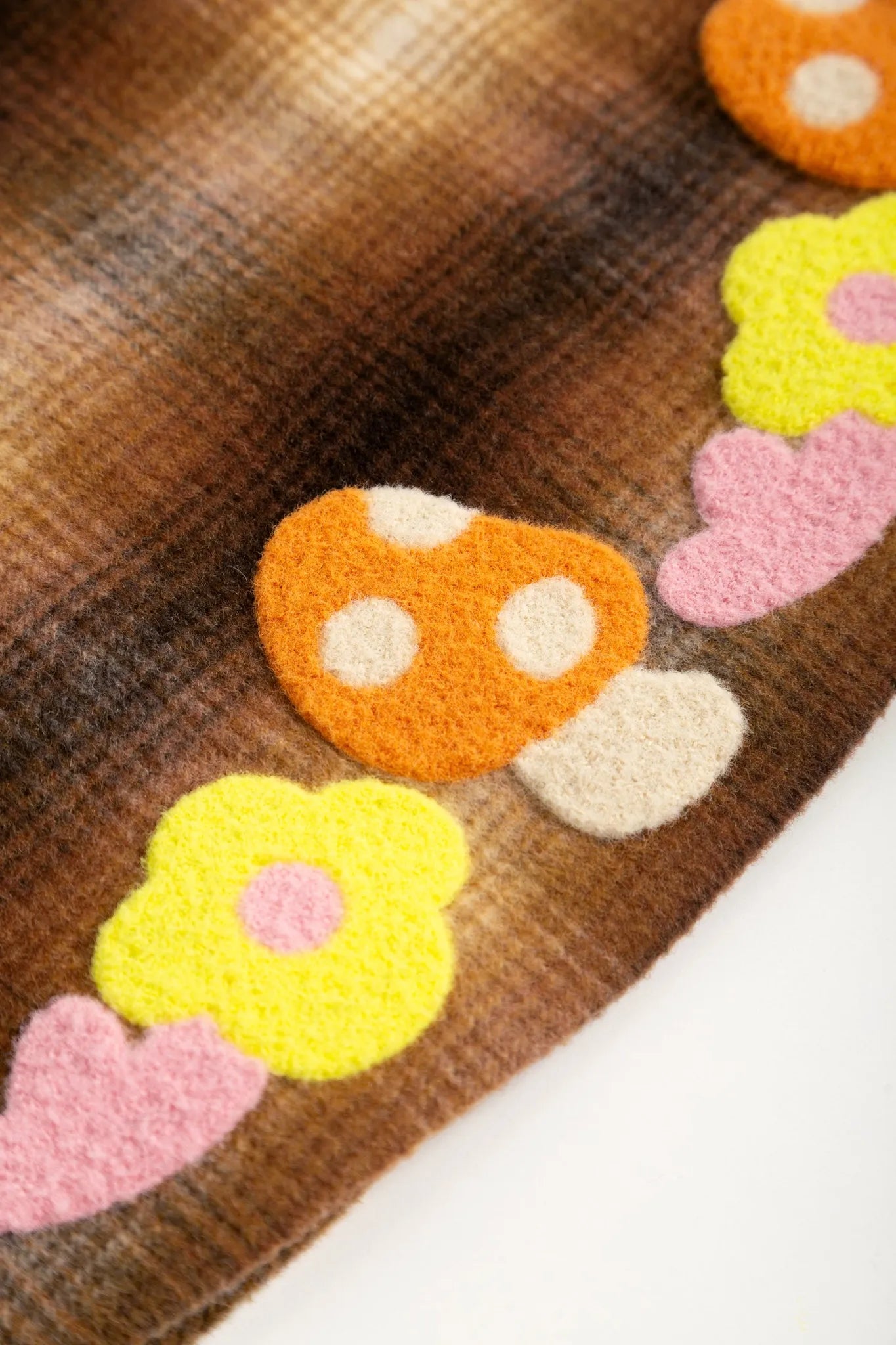 Poco Blush Forest Embroidered Check Pinafore Dress