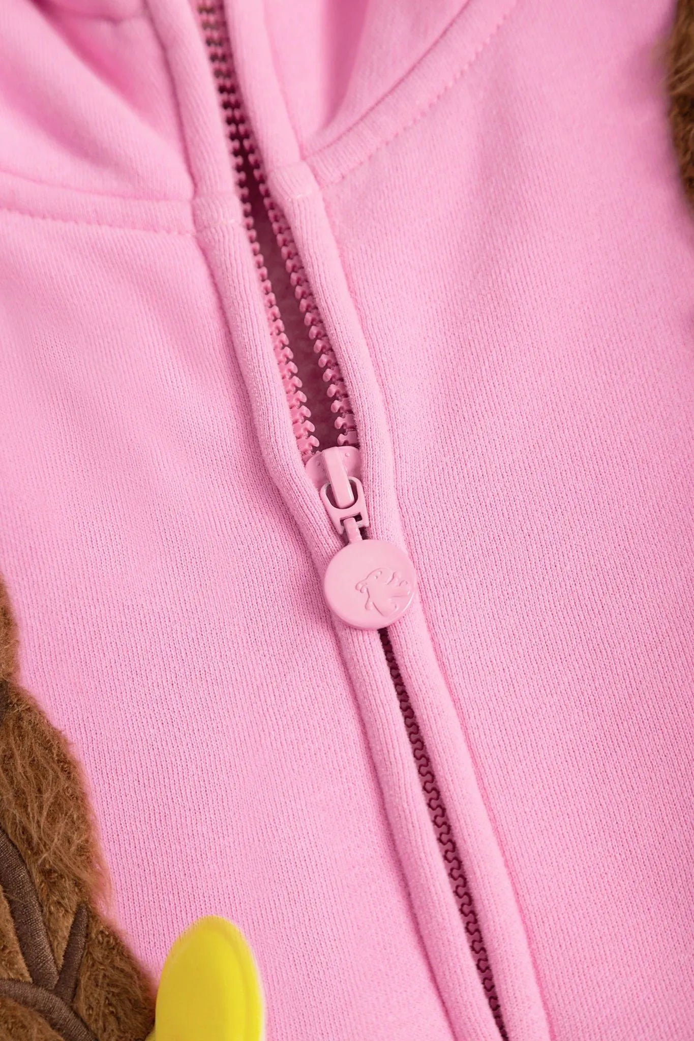 Poco Blush Bow Braid Fleece Zip Jacket