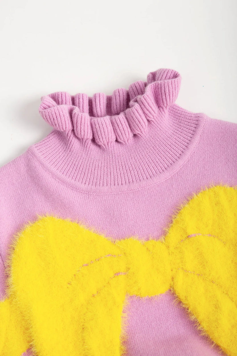 Gradient Bow Knit Tulle Party Dress by Poco Blush, image 6