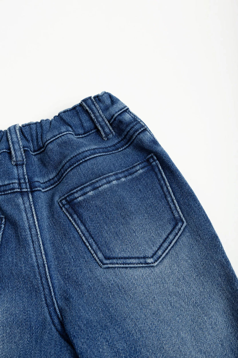 Starry Flare Knit Denim Pants by Poco Blush, image 8