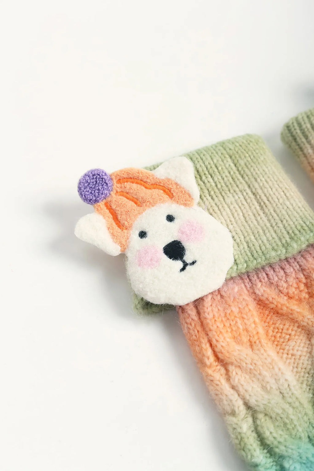 Poco Blush Rainbow Puppy Knit Leg Warmers