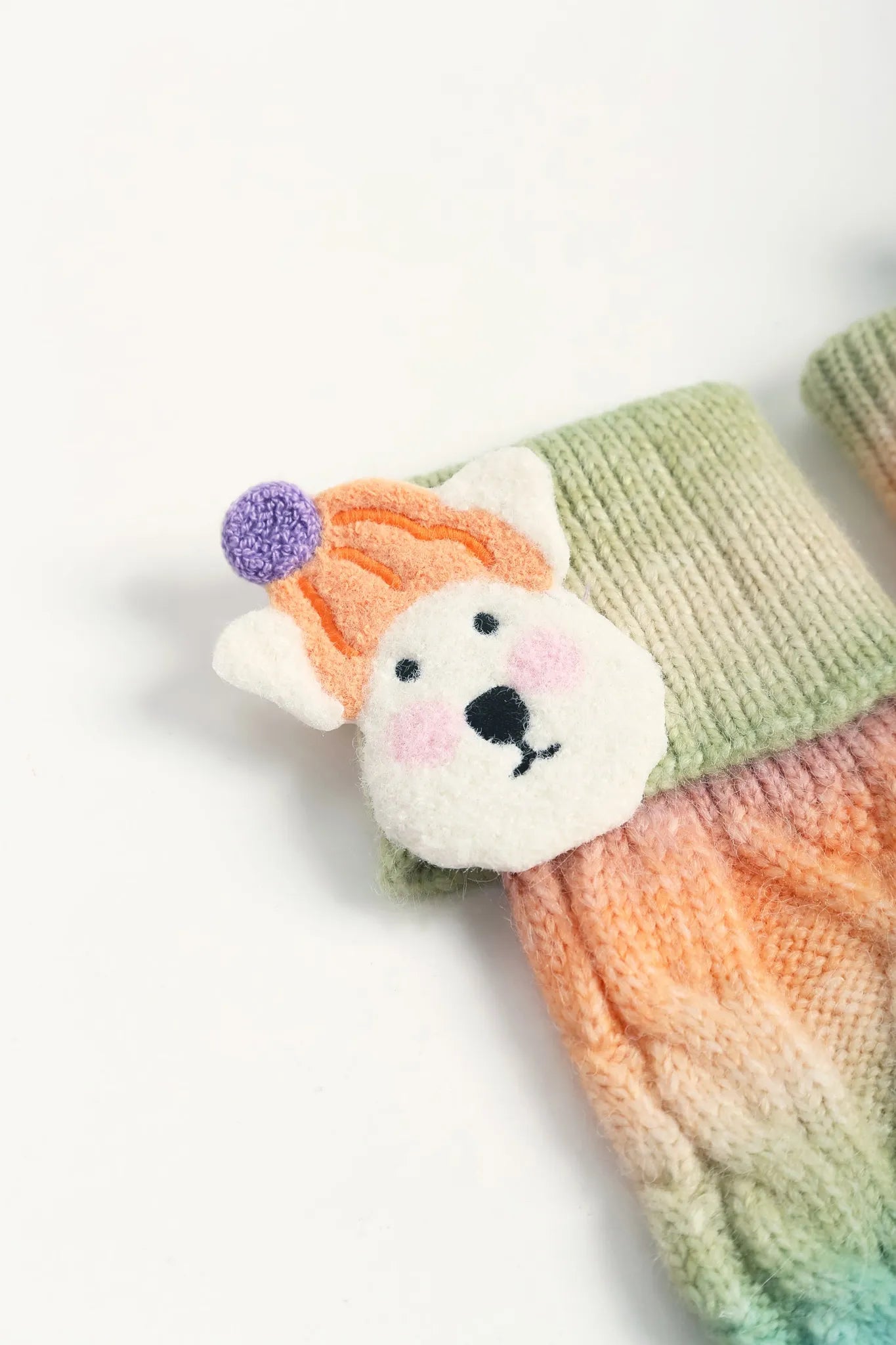Poco Blush Rainbow Puppy Knit Leg Warmers