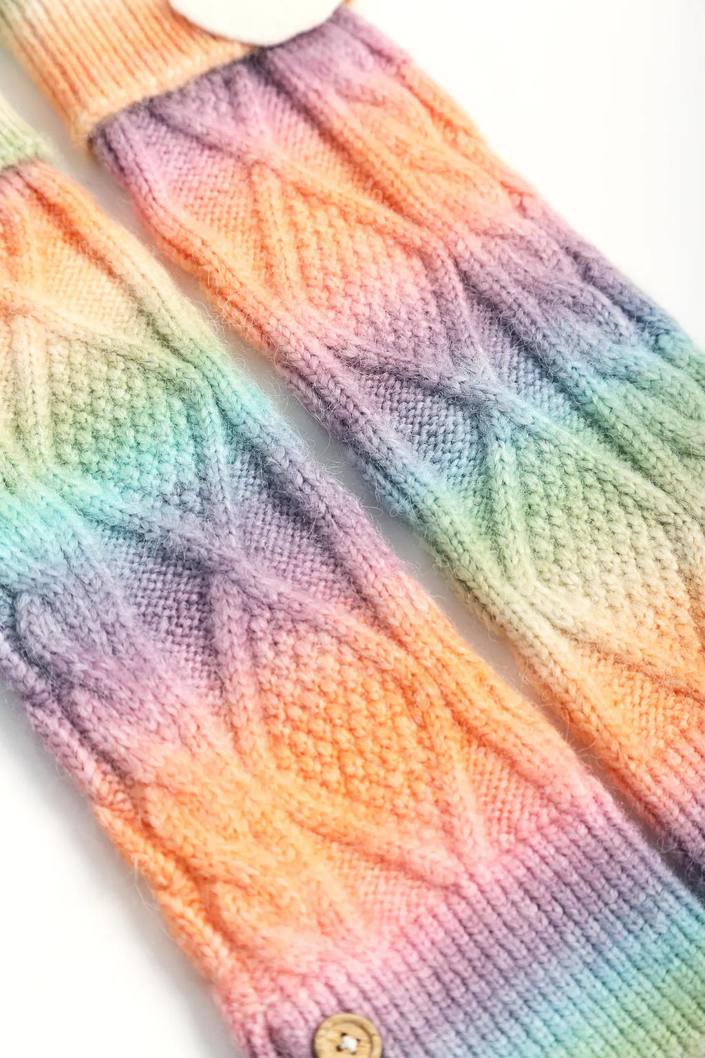 Poco Blush Rainbow Puppy Knit Leg Warmers