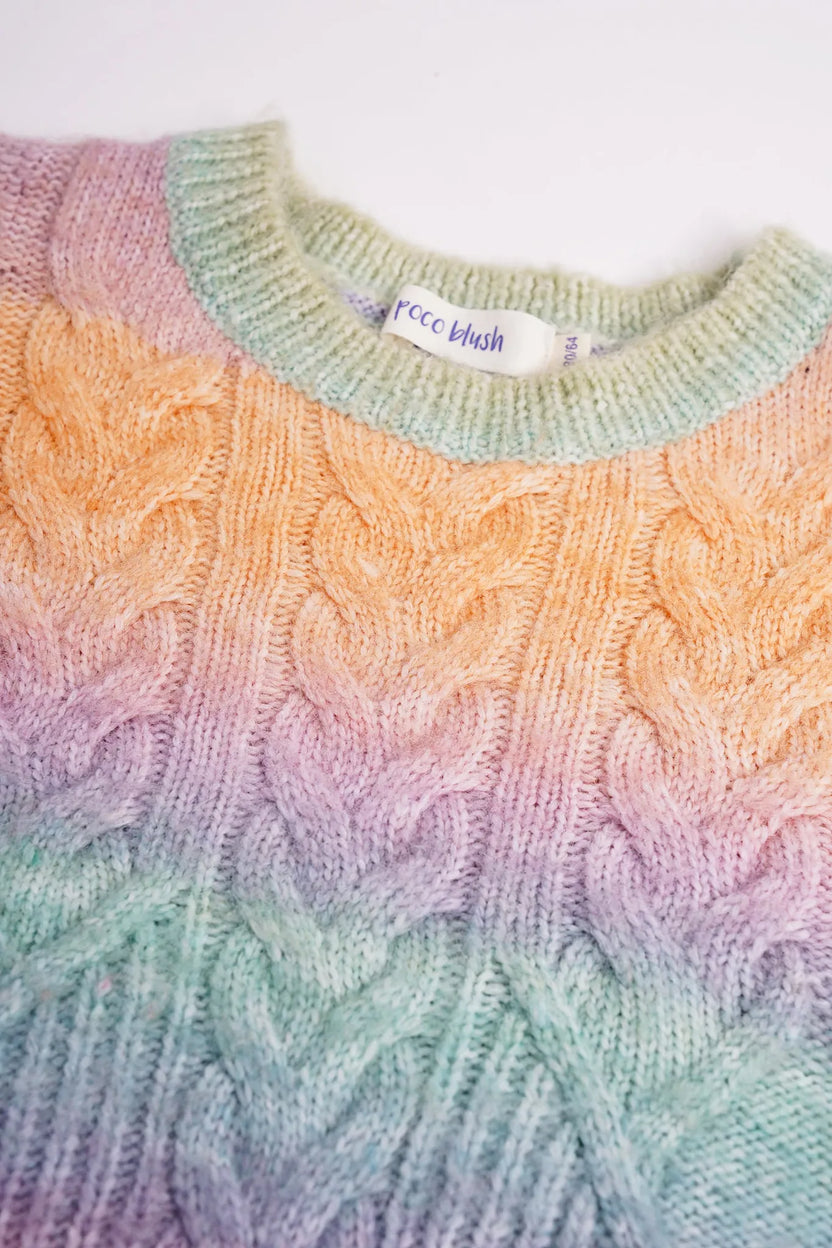 Rainbow Knit Tulle Sweater Dress by Poco Blush, image 7