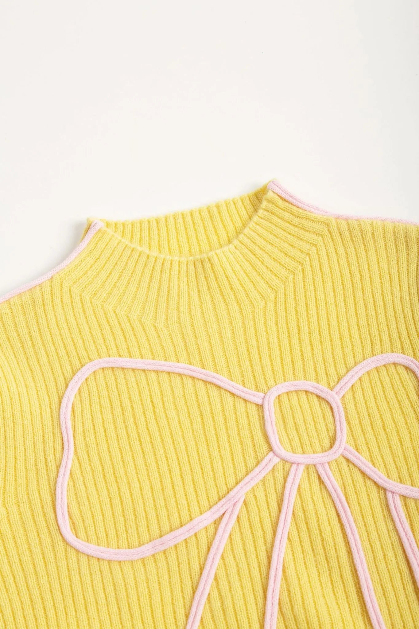 Poco Blush Wool Bow Knit Base Layer Top