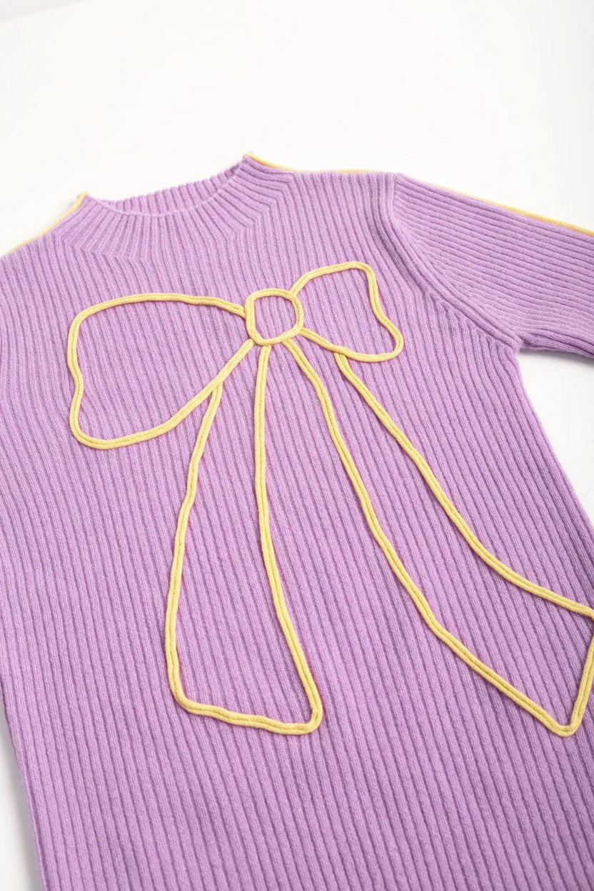 Wool Bow Knit Base Layer Top by Poco Blush, image 16