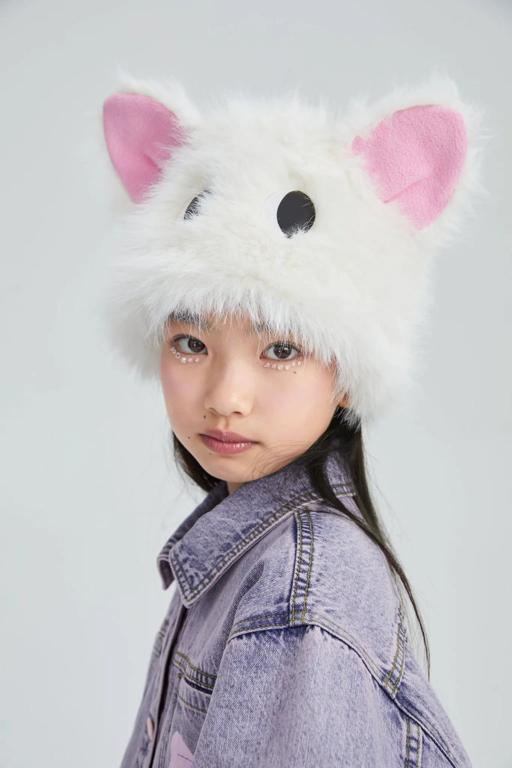 Poco Blush Fluffy Puppy Ear Hat