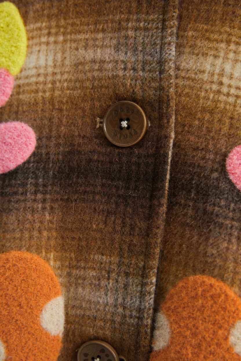 Forest Embroidered Check Wool Coat by Poco Blush, image 11