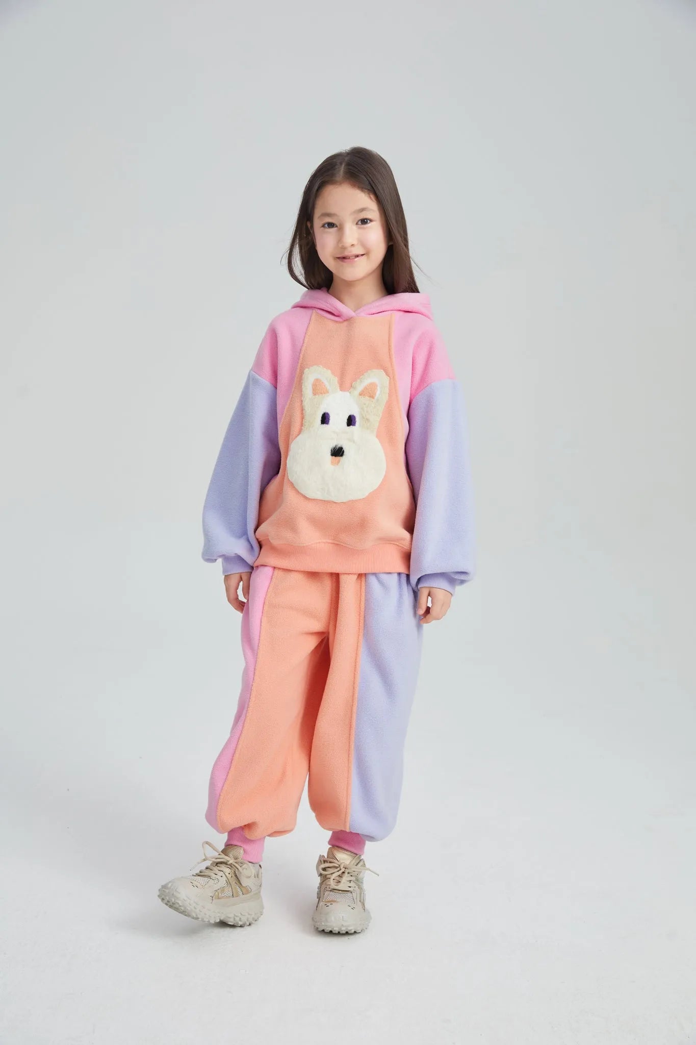 Poco Blush Colorblock Puppy Fleece Sweatshirt