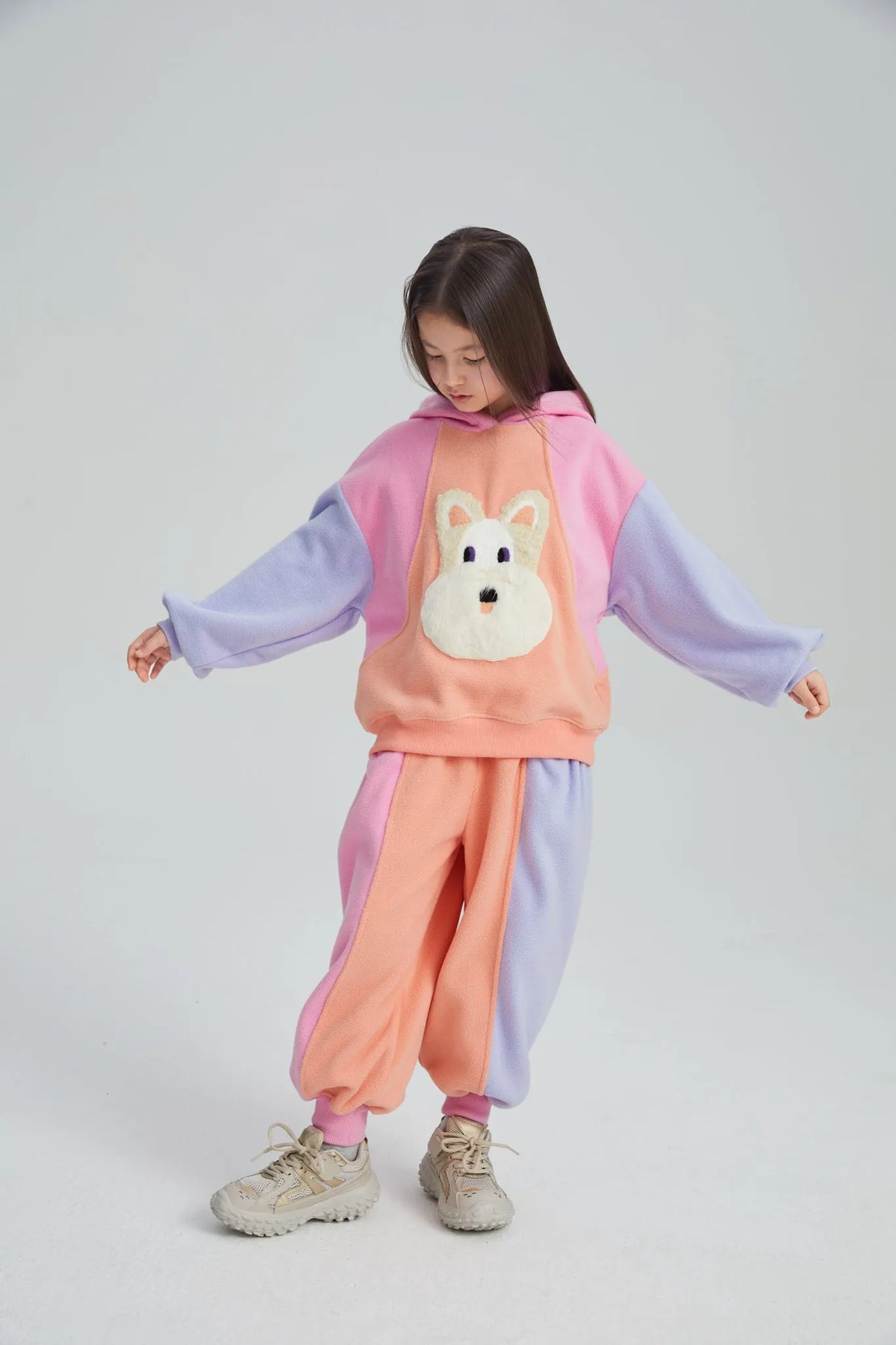 Poco Blush Colorblock Fleece Jogger Pants