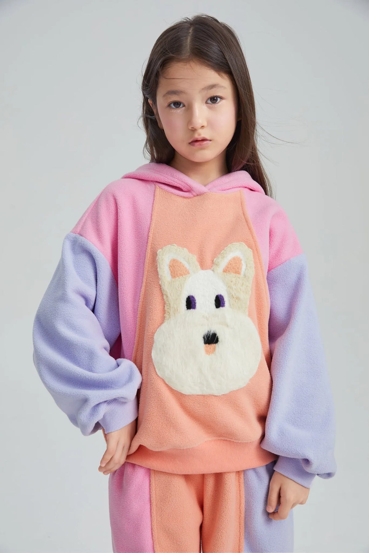 Poco Blush Colorblock Puppy Fleece Sweatshirt