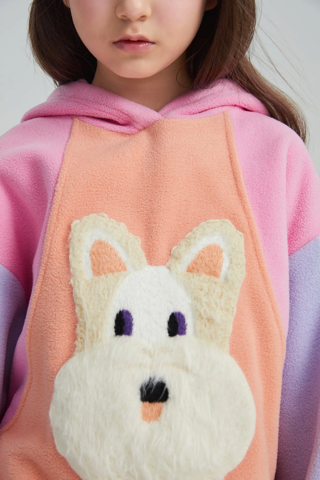 Poco Blush Colorblock Puppy Fleece Sweatshirt