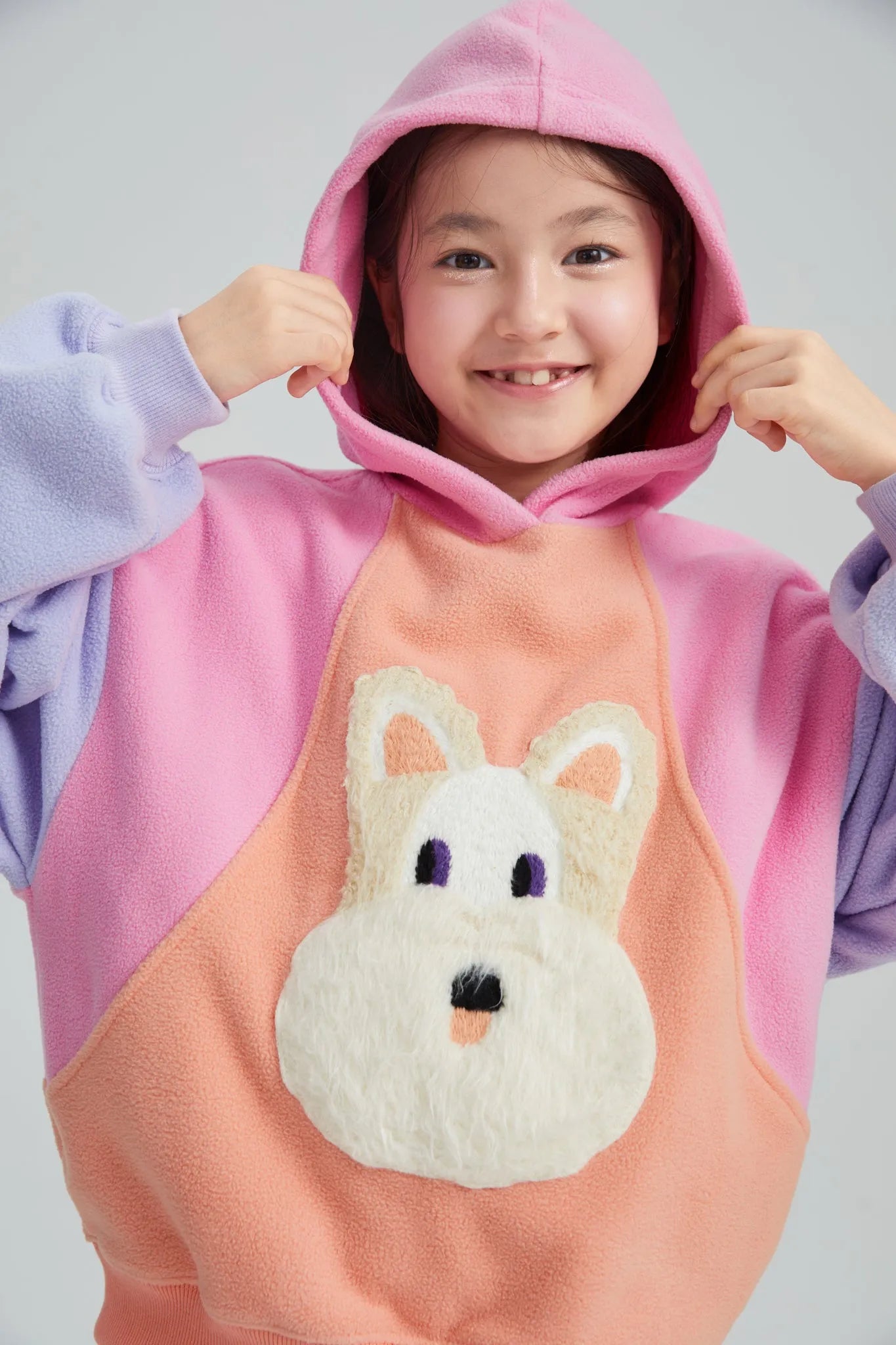 Poco Blush Colorblock Puppy Fleece Sweatshirt