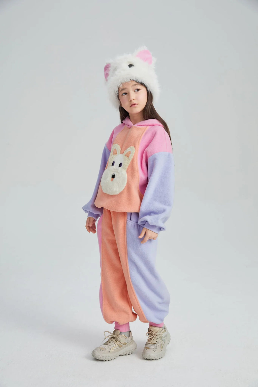 Poco Blush Colorblock Puppy Fleece Sweatshirt