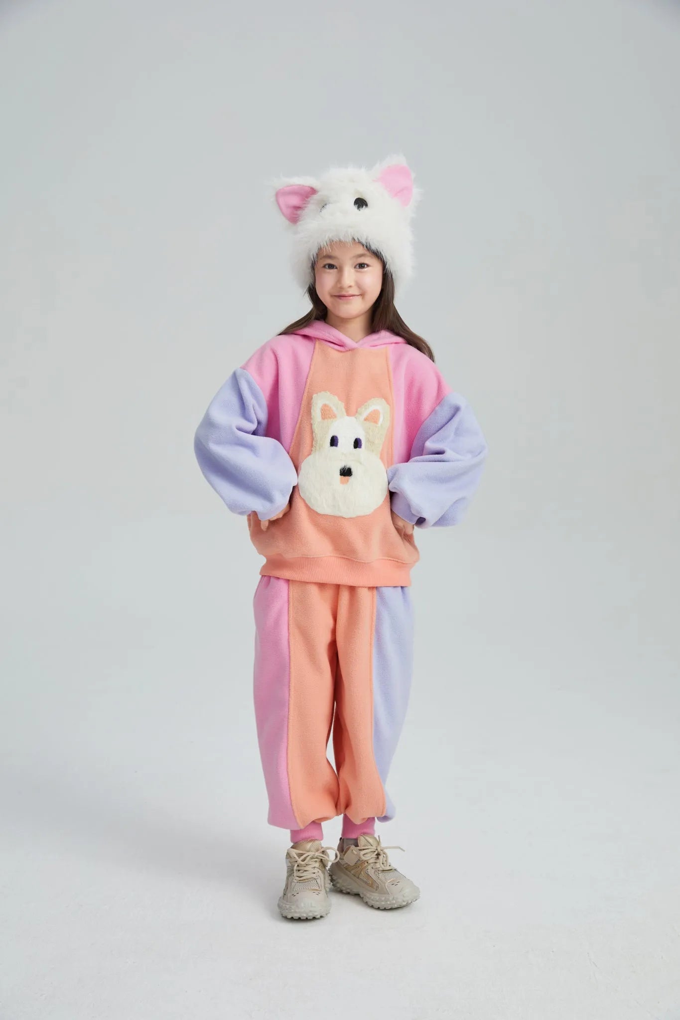 Poco Blush Colorblock Fleece Jogger Pants