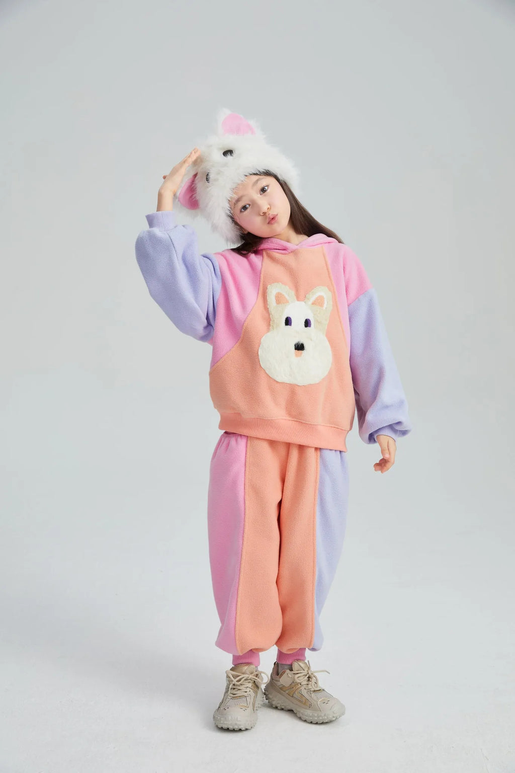 Poco Blush Colorblock Fleece Jogger Pants