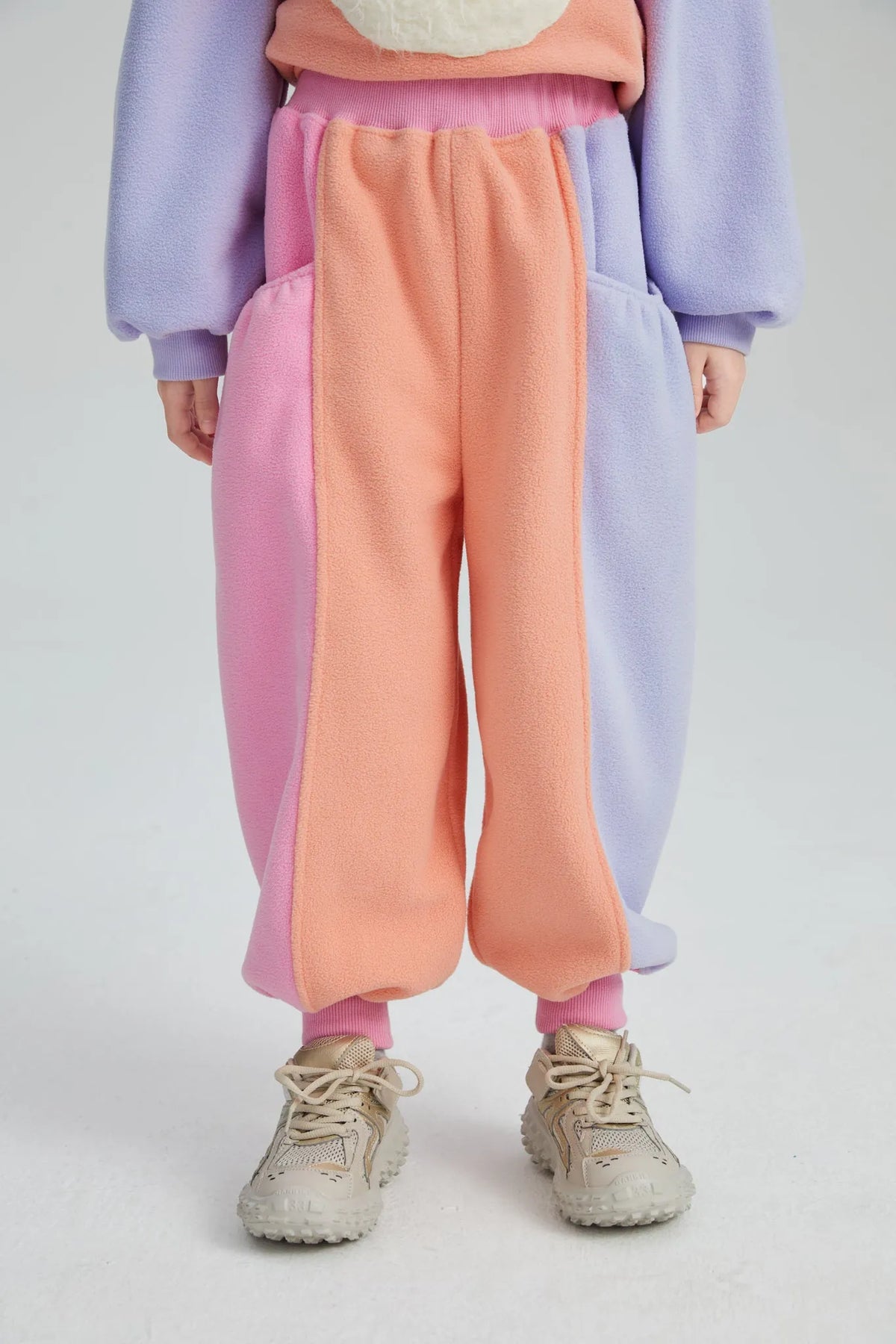 Poco Blush Colorblock Fleece Jogger Pants