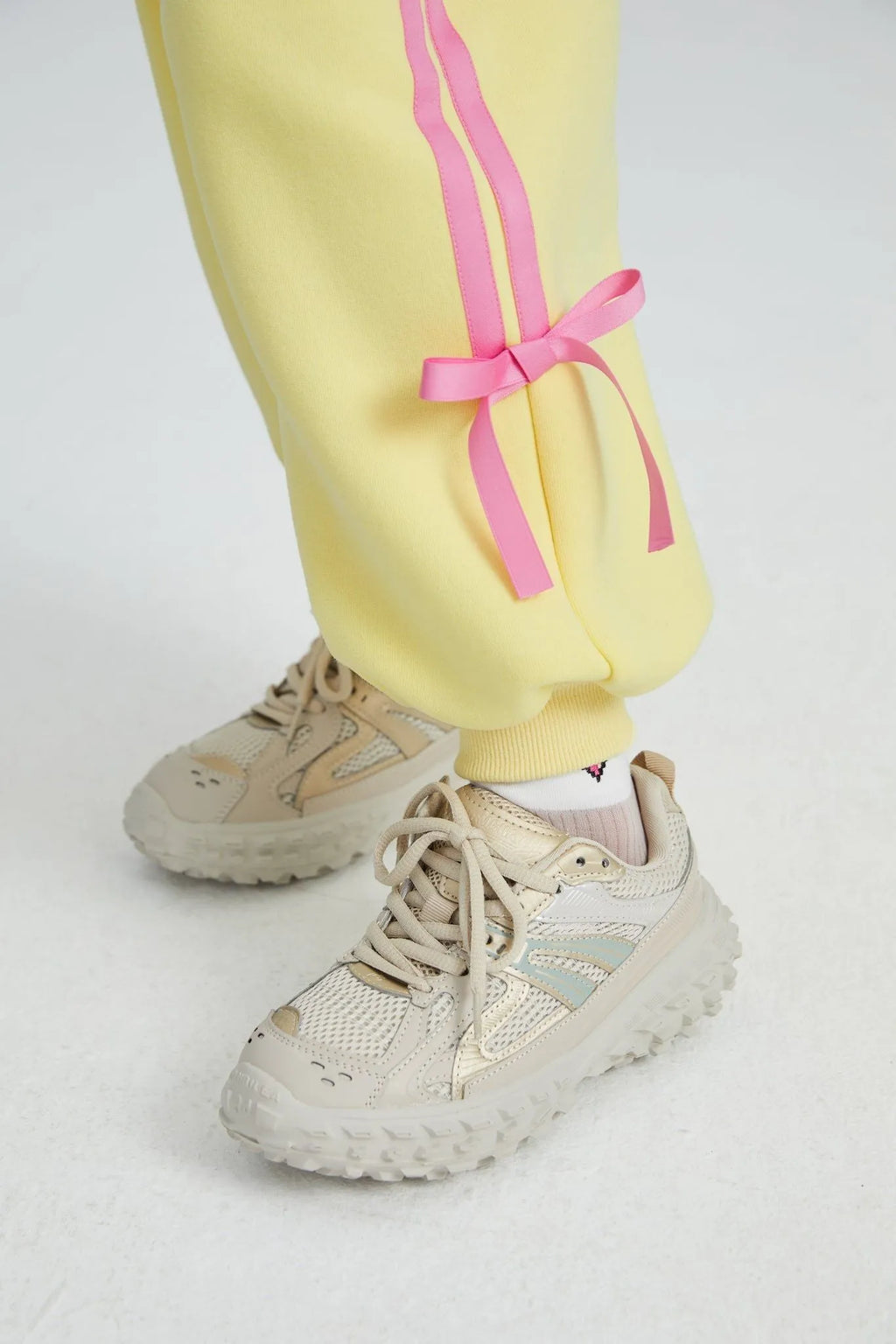 Poco Blush Bow Detail Fleece Jogger Pants