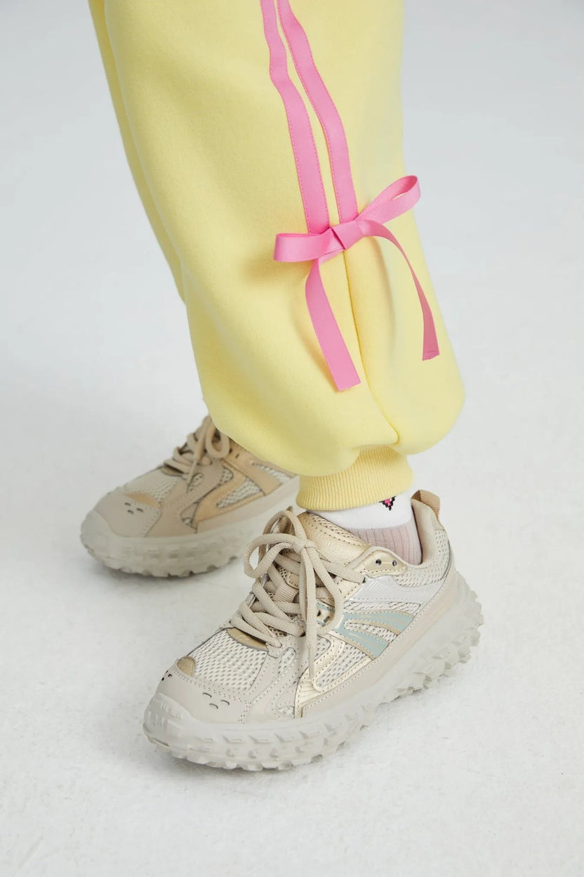 Bow Detail Fleece Jogger Pants by Poco Blush, image 6
