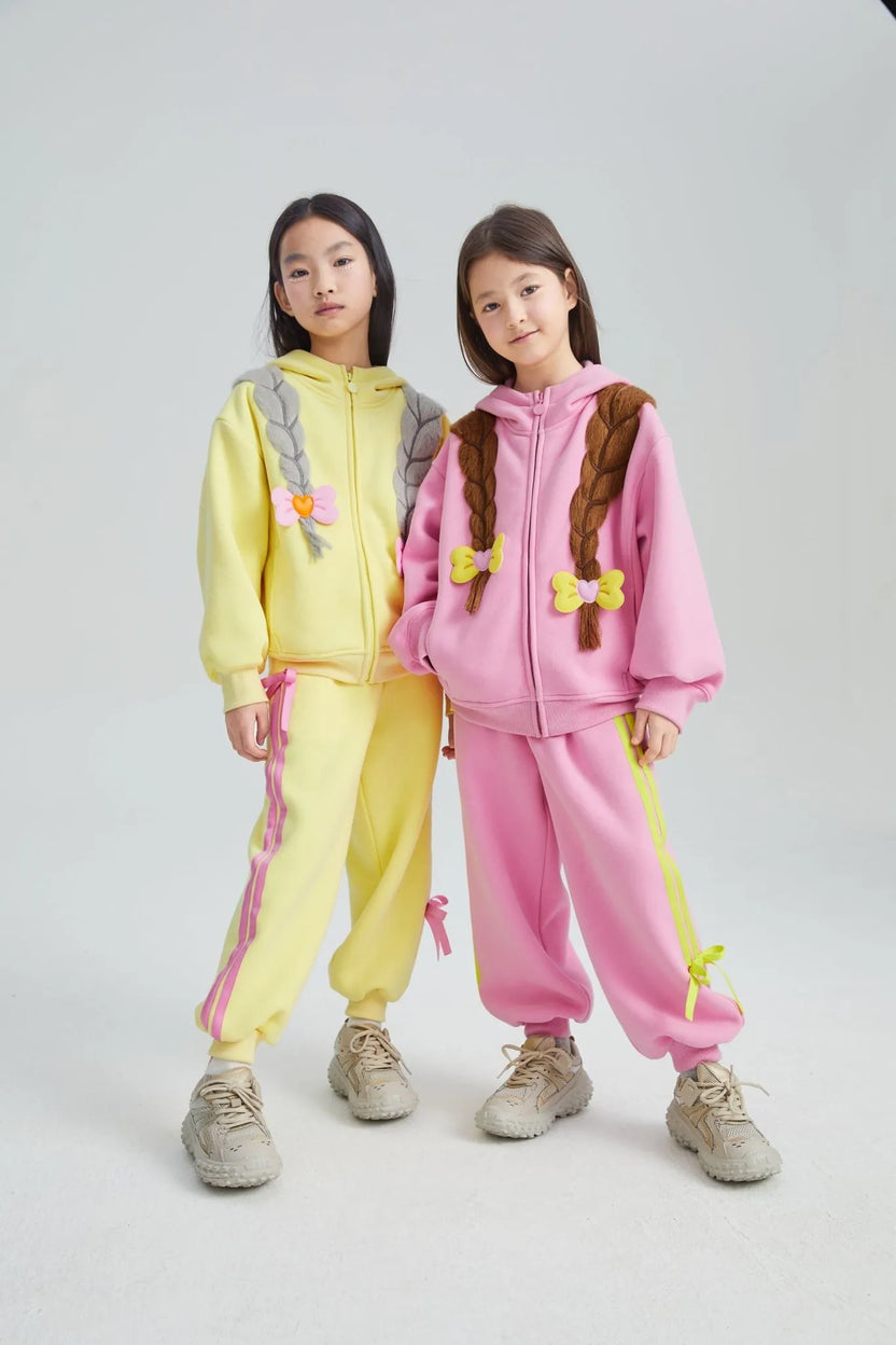 Bow Detail Fleece Jogger Pants by Poco Blush, image 9