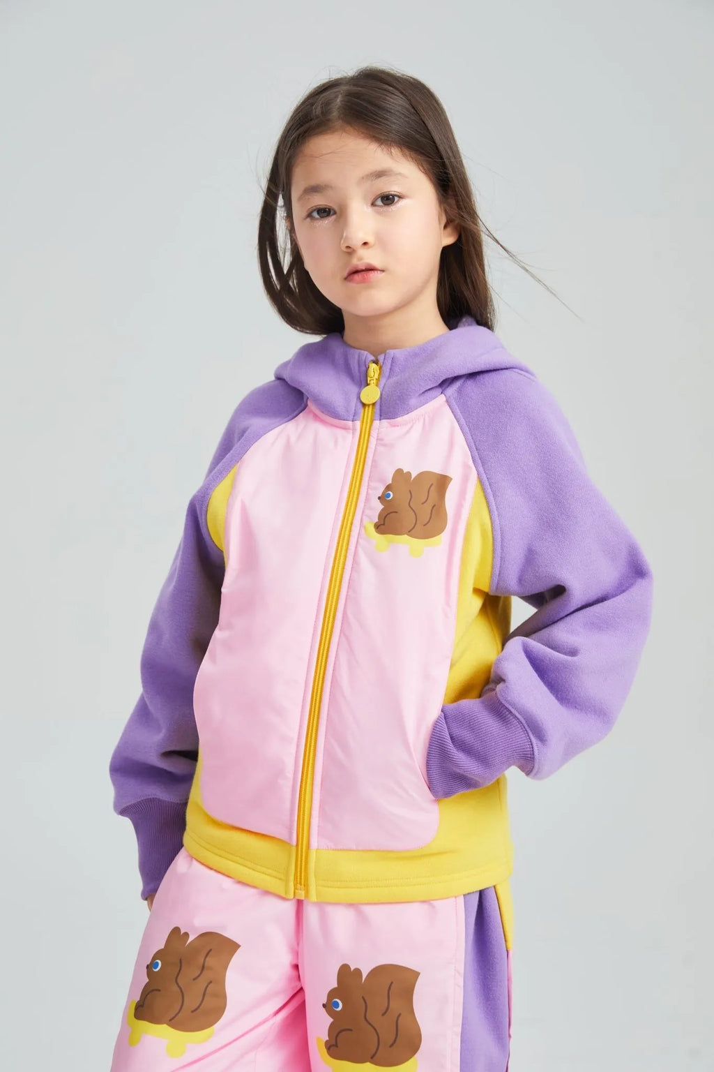 Poco Blush Squirrel Print Padded Jacket