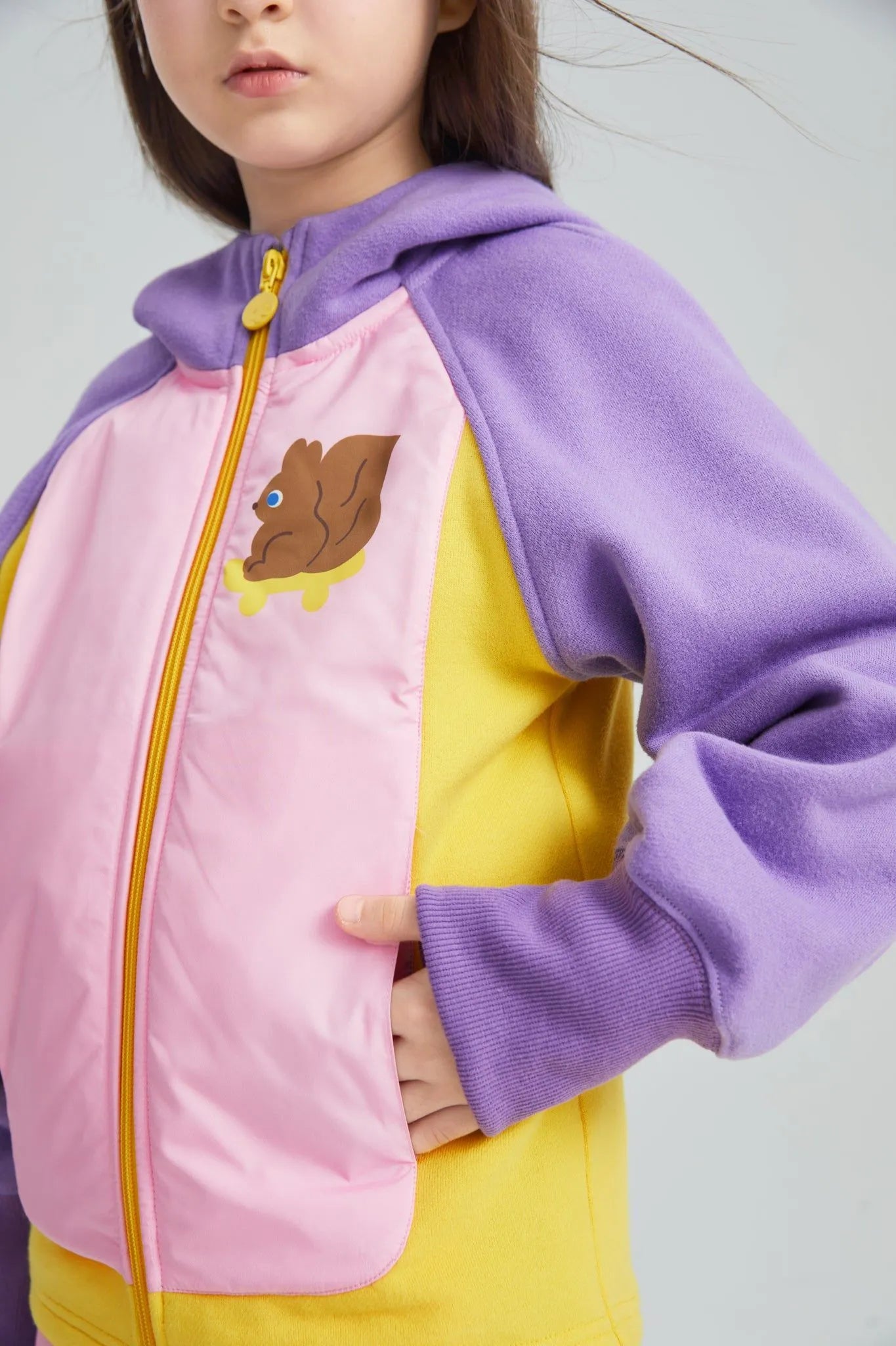 Poco Blush Squirrel Print Padded Jacket