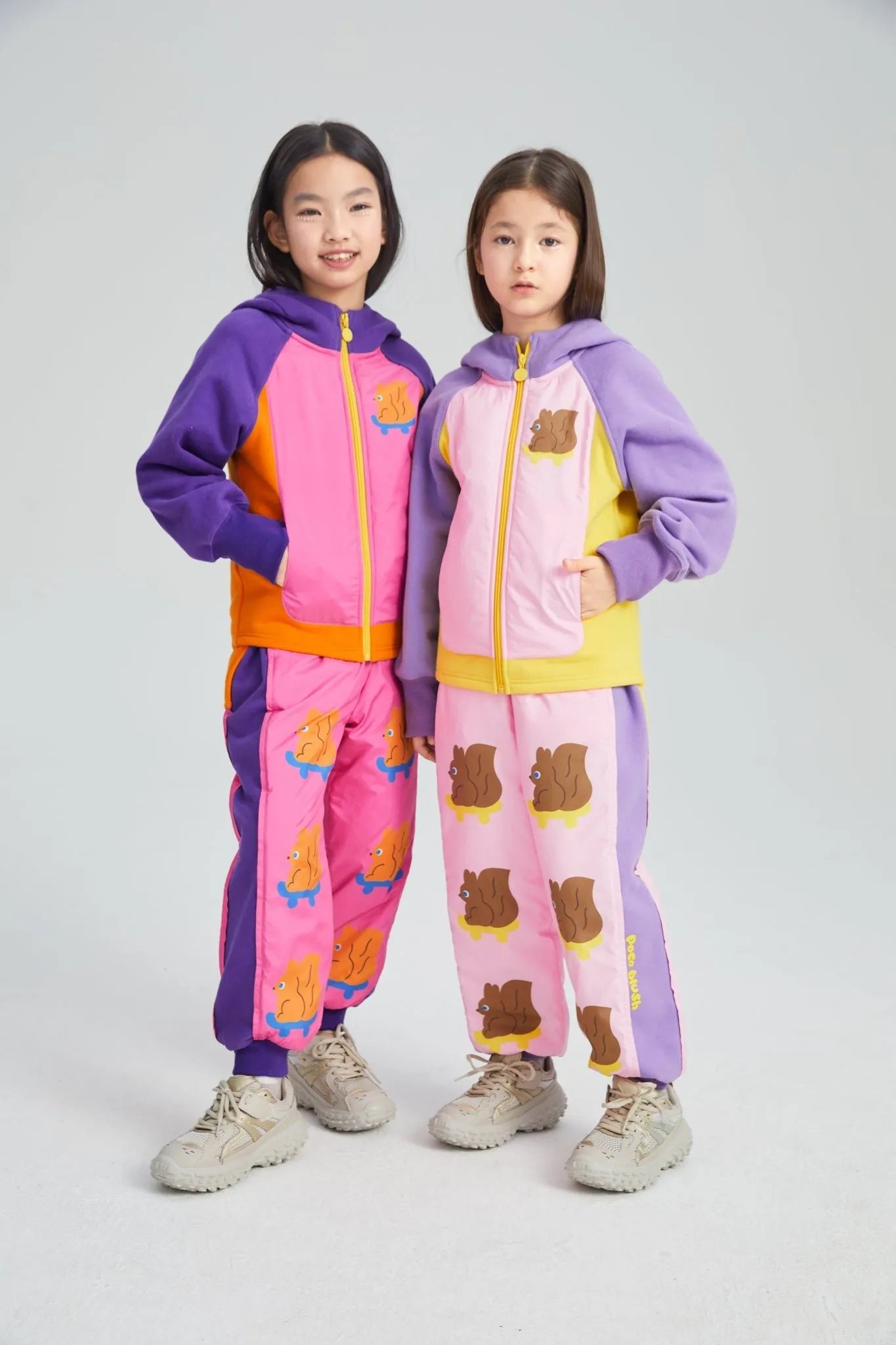 Poco Blush Squirrel Print Padded Jacket