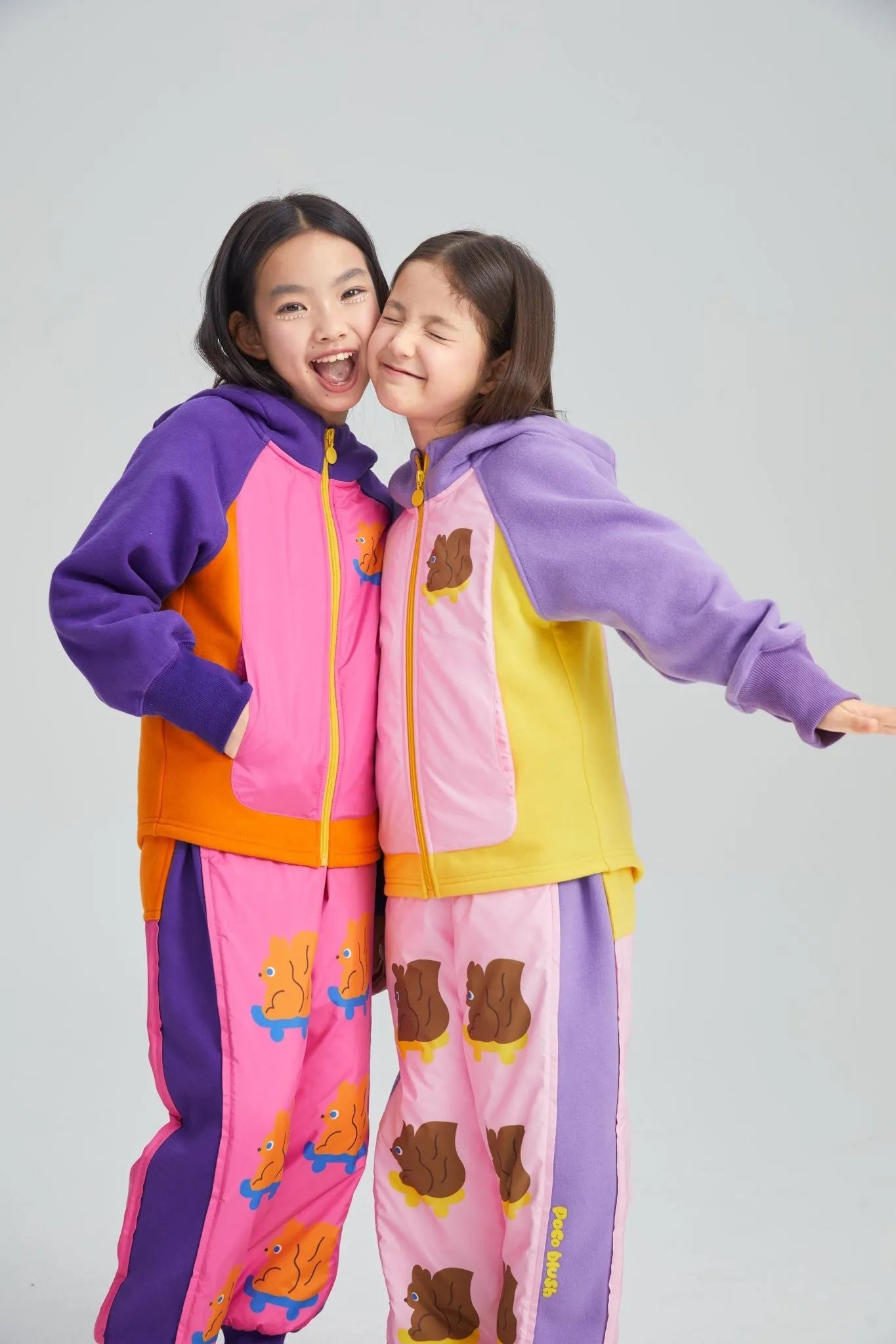 Poco Blush Squirrel Print Padded Jacket