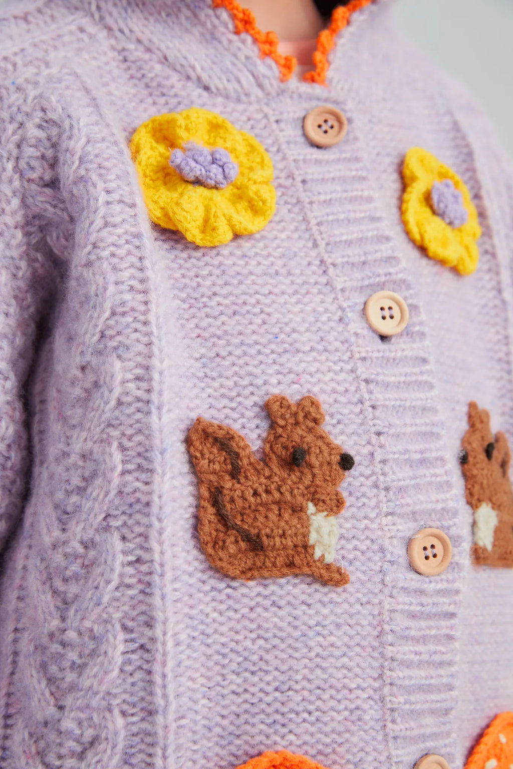 Poco Blush Squirrel Cable Knit Sweater Set