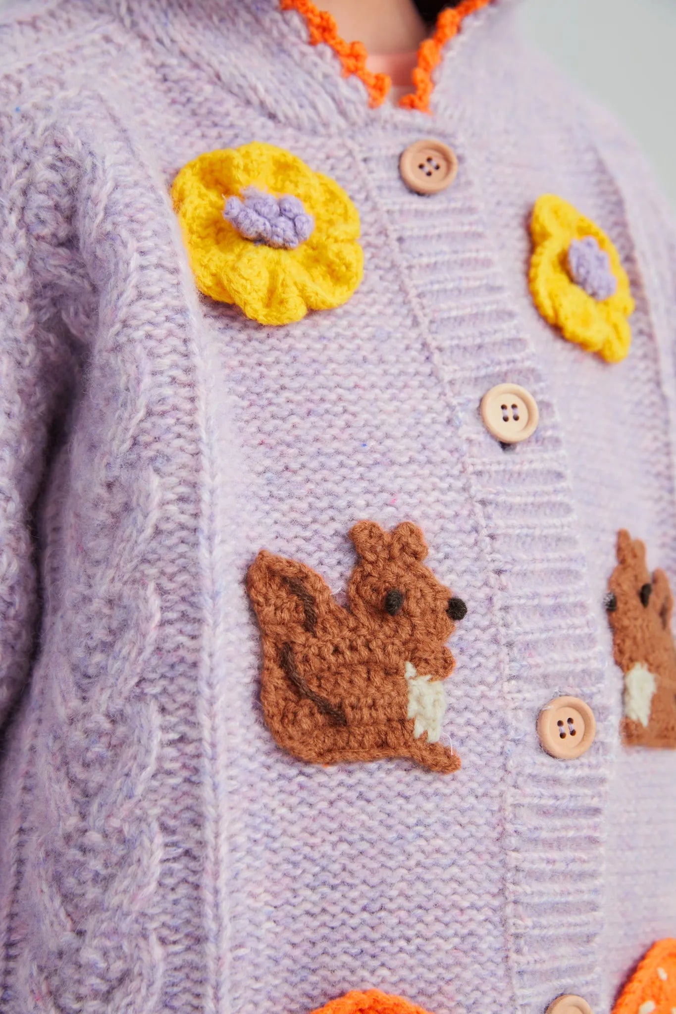 Poco Blush Squirrel Cable Knit Sweater Set