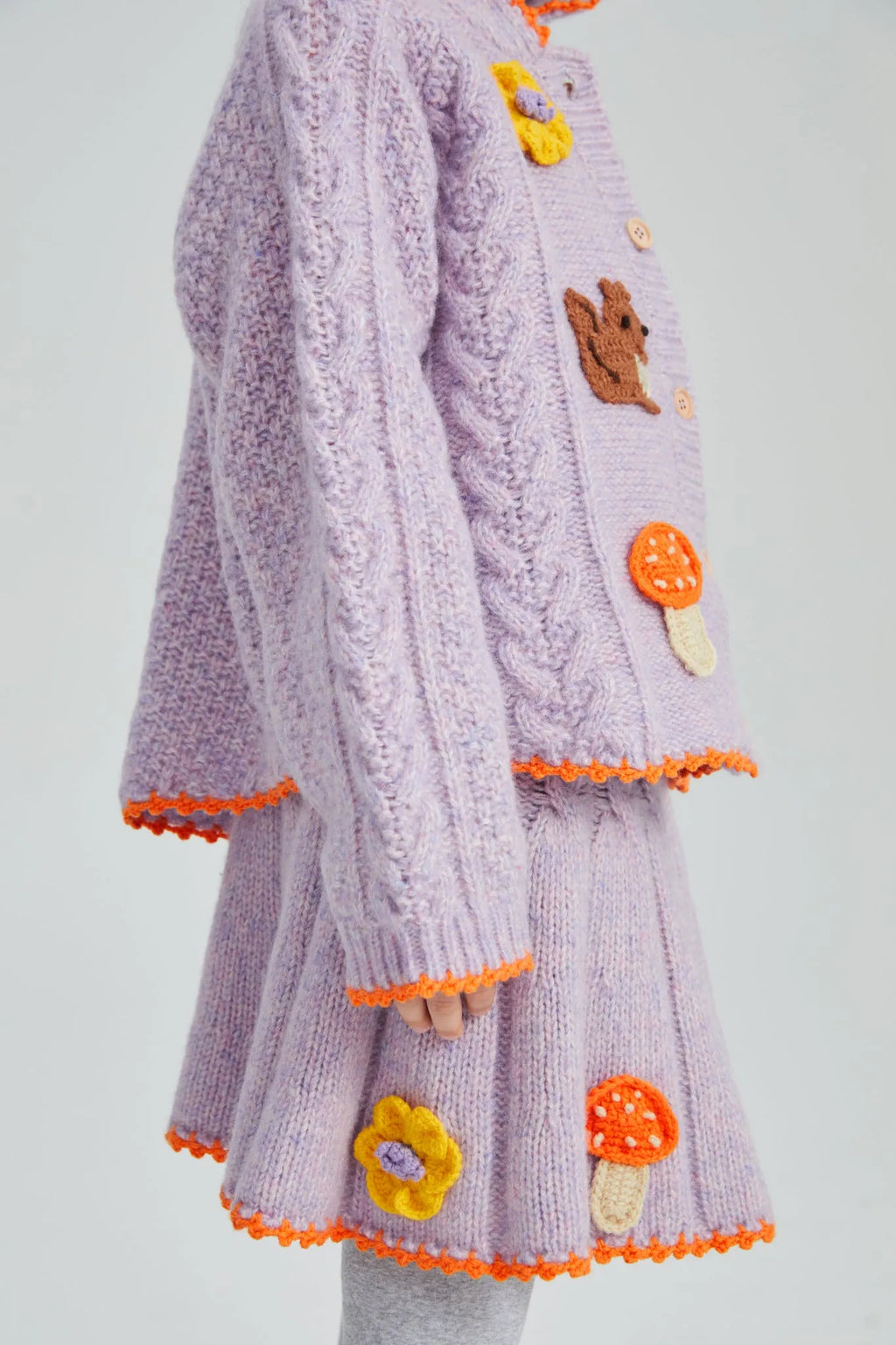 Poco Blush Squirrel Cable Knit Sweater Set