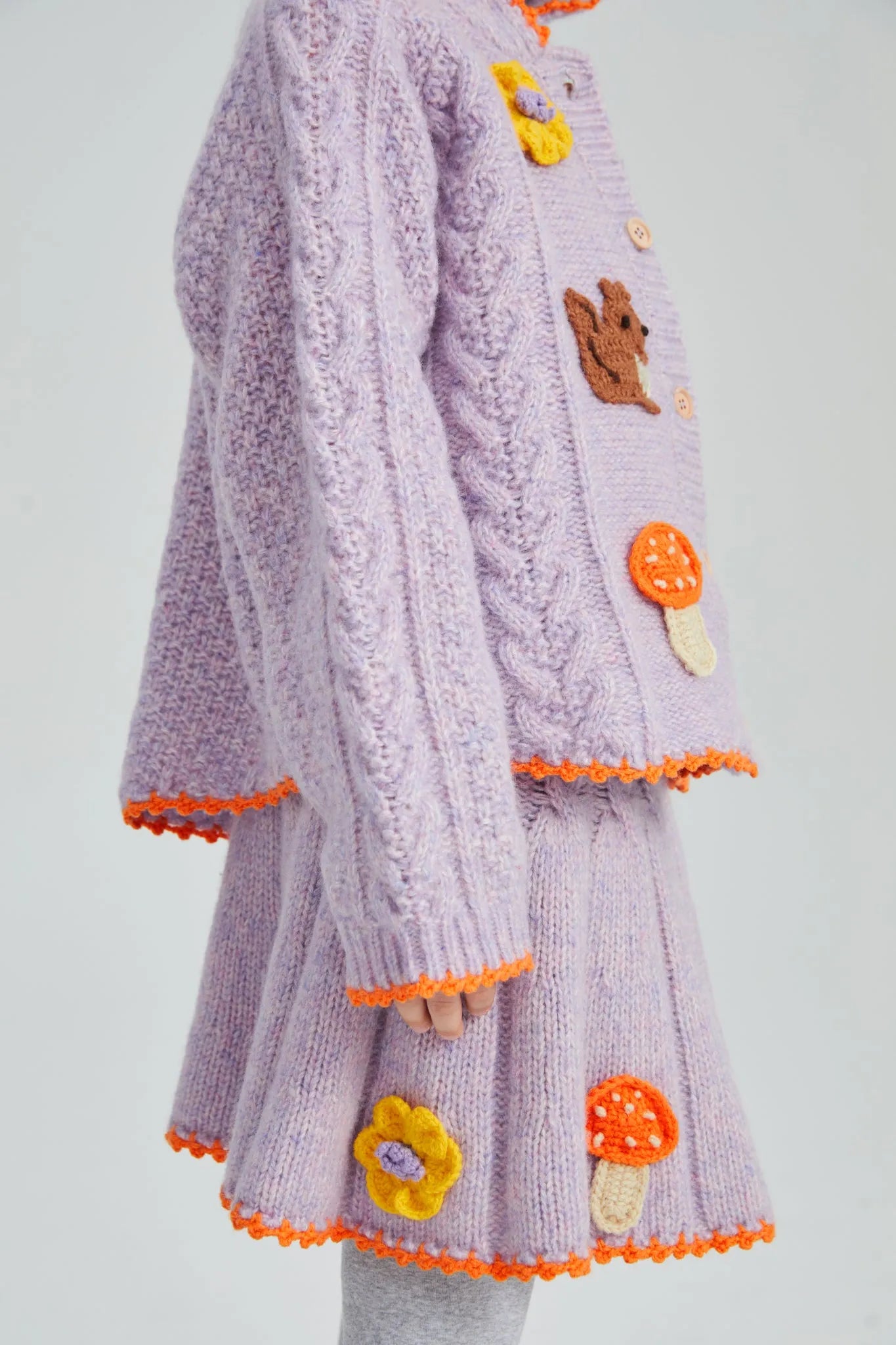 Poco Blush Squirrel Cable Knit Sweater Set