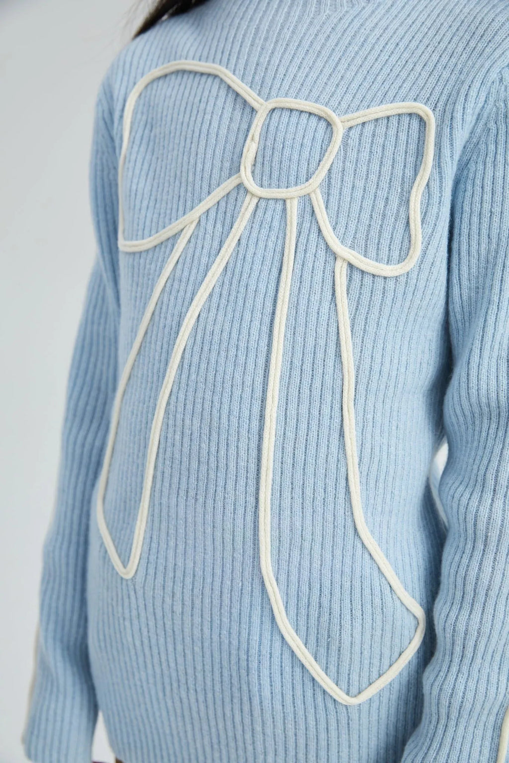 Poco Blush Wool Bow Knit Base Layer Top