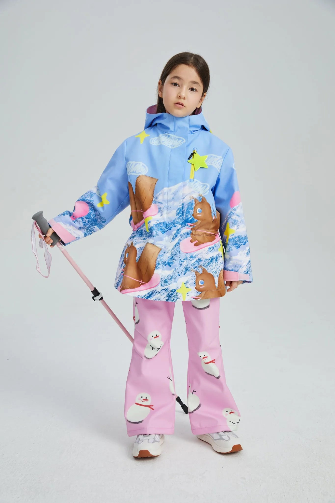 Poco Blush Printed Fleece-Lined Ski Pants