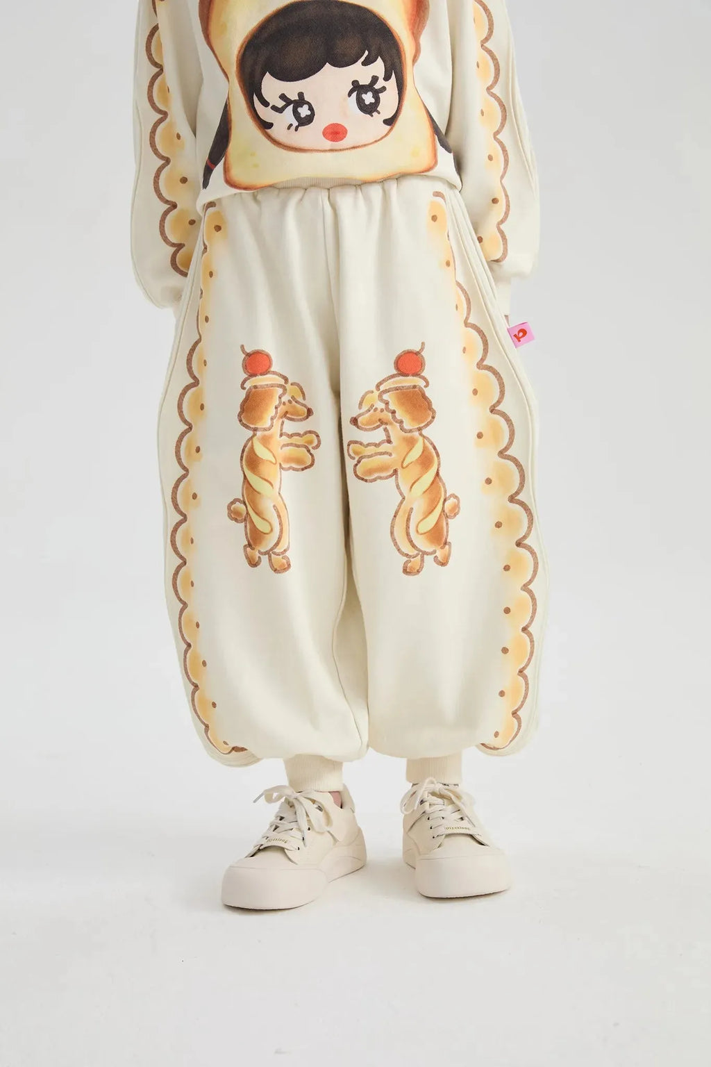 Poco Blush Bread Puppy Print Sweatpants