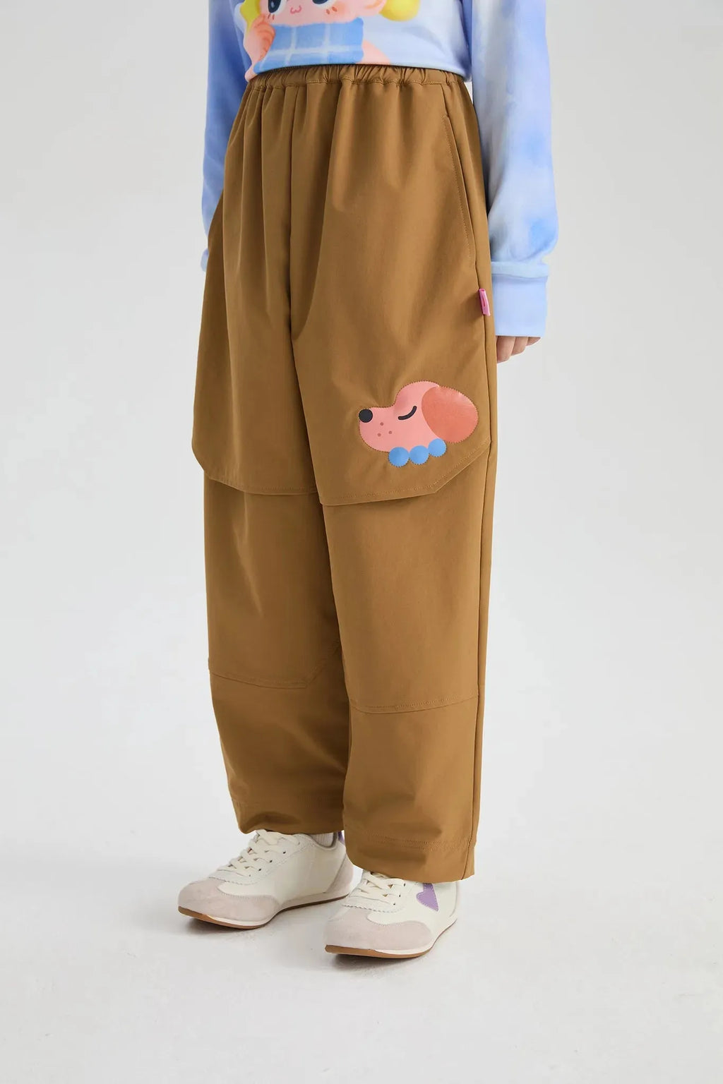 Poco Blush Dachshund & Snowman Functional Parachute Pants