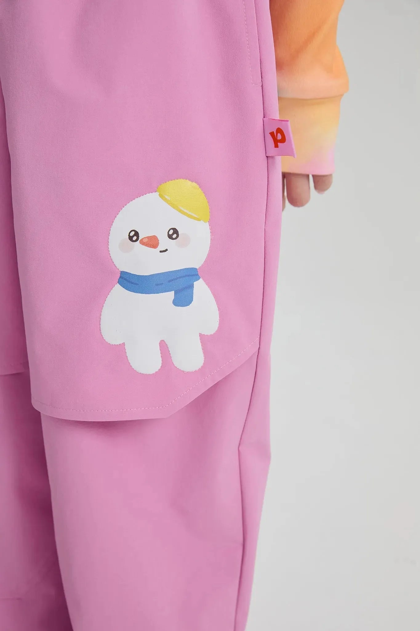 Poco Blush Dachshund & Snowman Functional Parachute Pants