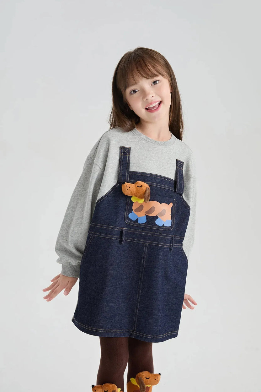 Bread Puppy Denim Sweatshirt by Poco Blush, image 2