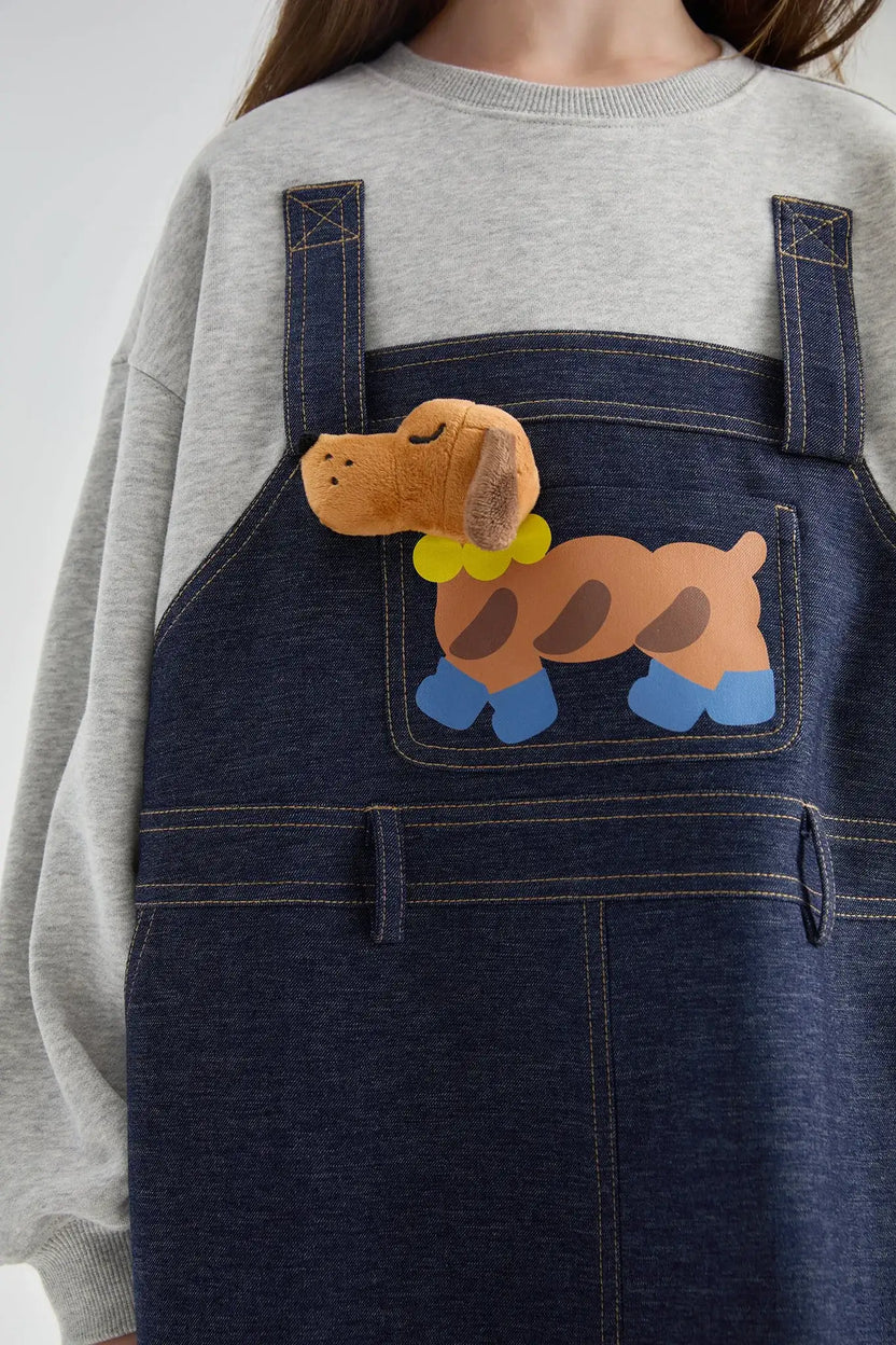 Bread Puppy Denim Sweatshirt by Poco Blush, image 5