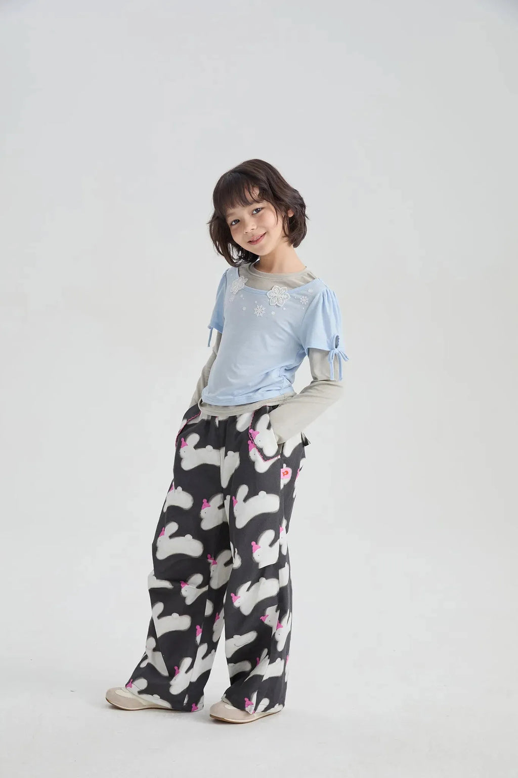 Poco Blush Running Bunny Cotton Parachute Pants