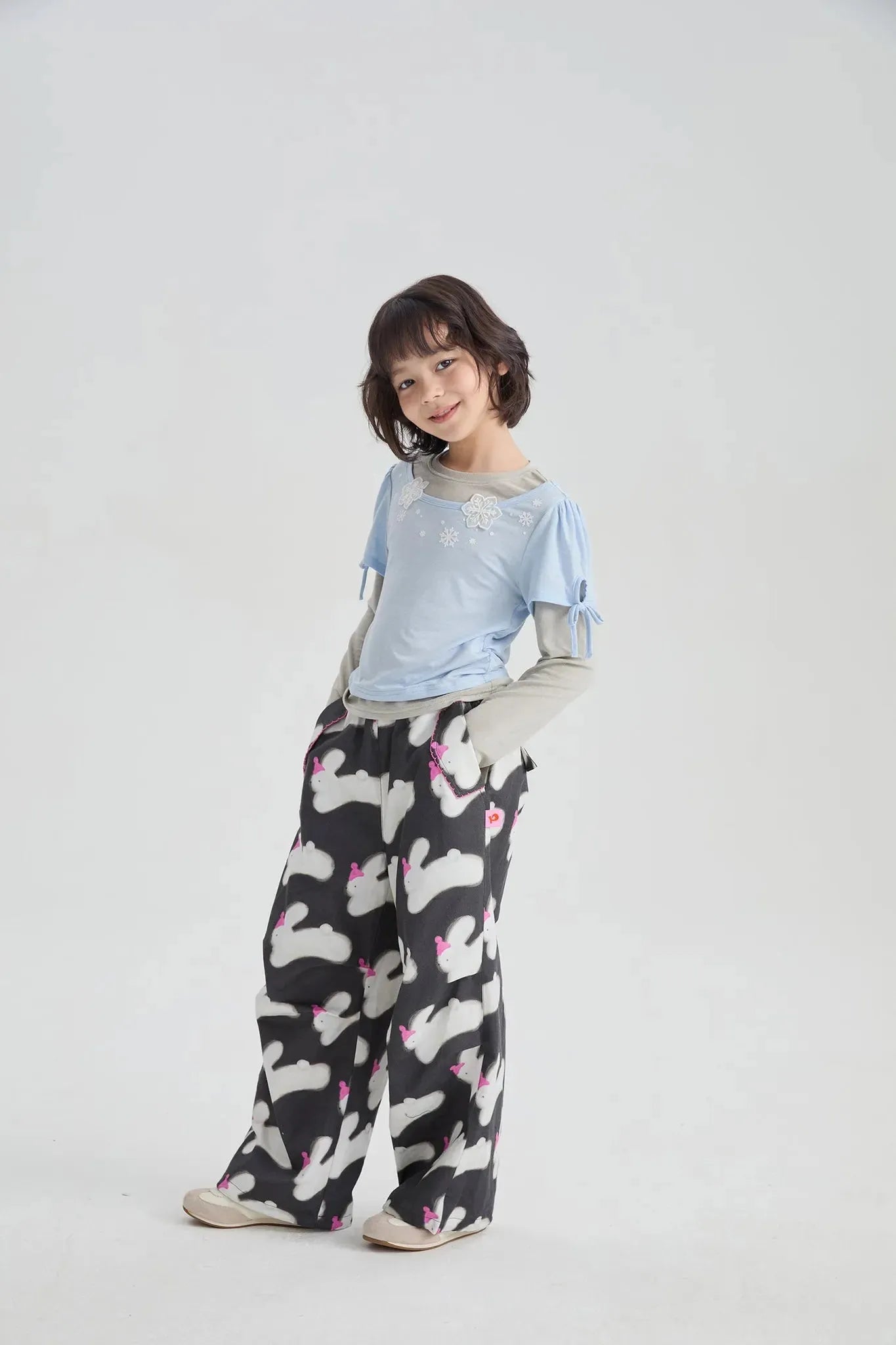 Poco Blush Running Bunny Cotton Parachute Pants