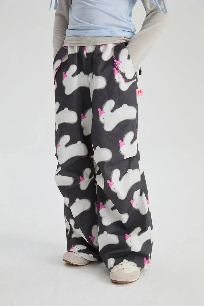 Running Bunny Cotton Parachute Pants by Poco Blush, image 4