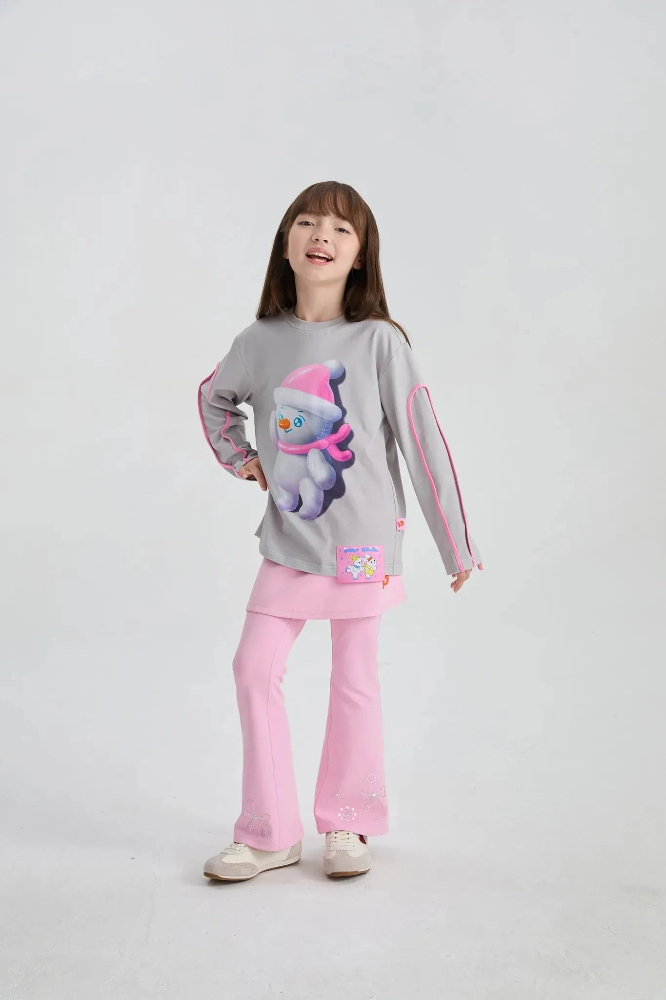 Poco Blush Bunny & Snowman Balloon Long-Sleeve Tee