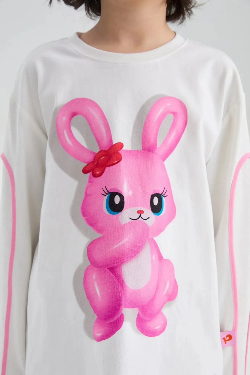 Bunny & Snowman Balloon Long-Sleeve Tee by Poco Blush, image 6