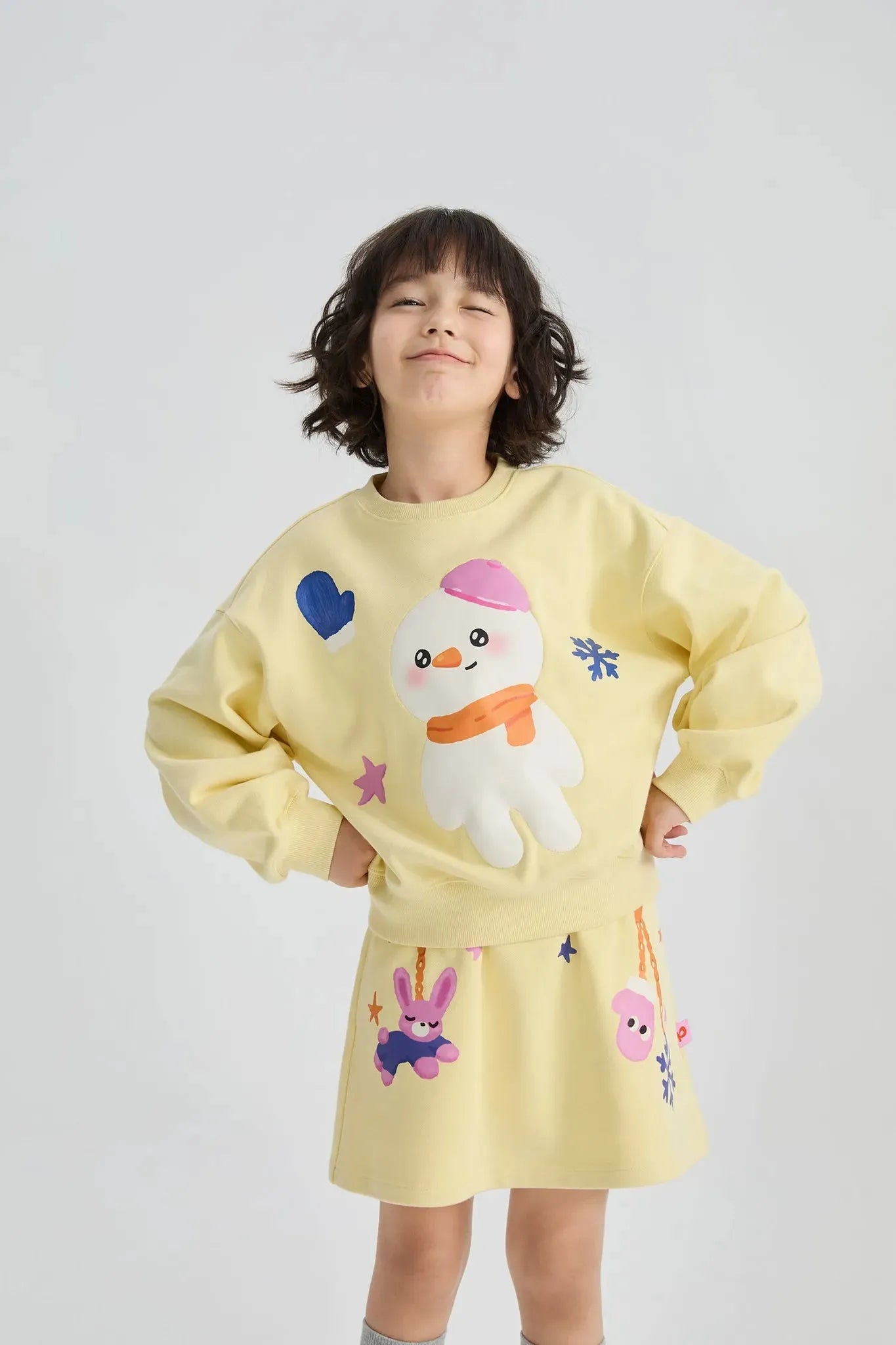 Poco Blush Bunny Swing Print Skirt