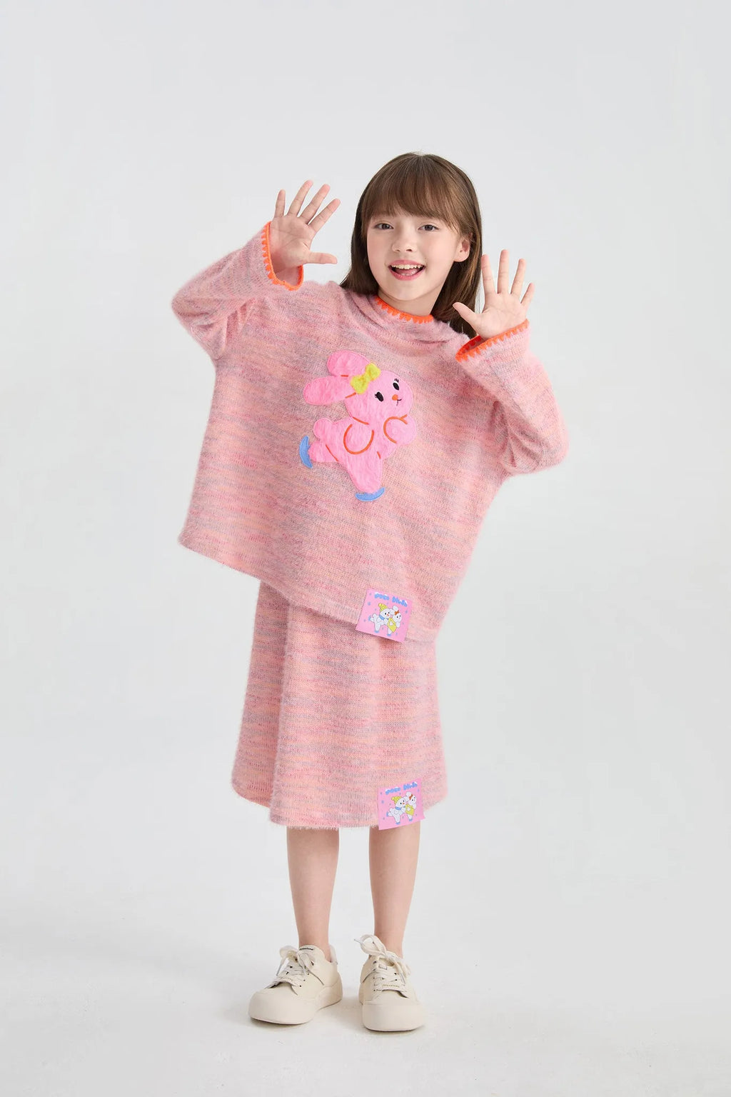 Poco Blush Ice Rink Snowman Knit Skirt